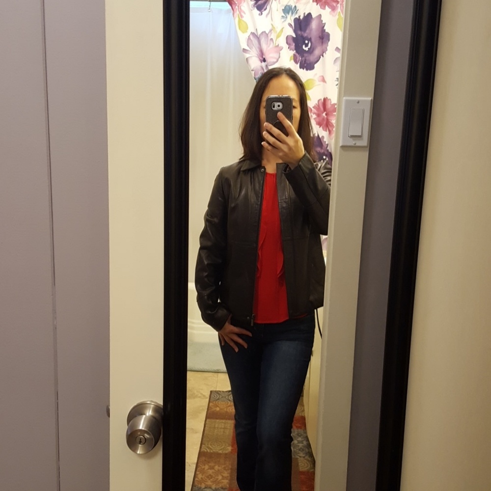 Ann Taylor leather jacket XSP